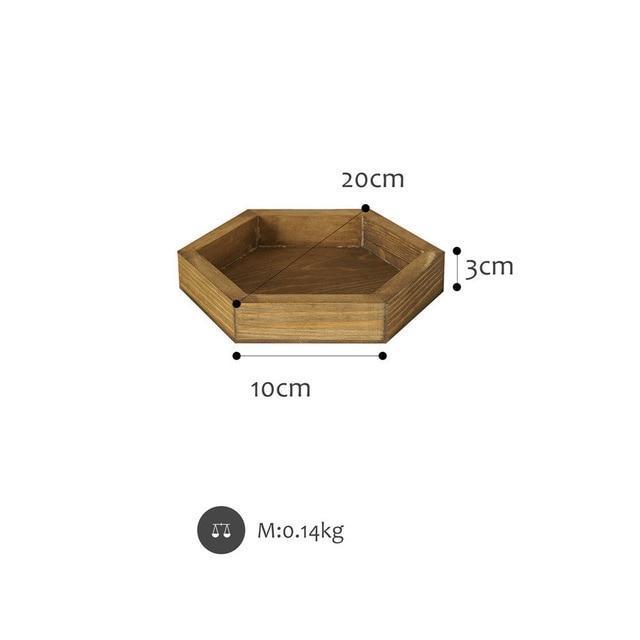 Wood Hexagonal Tray - Nordic Side - 