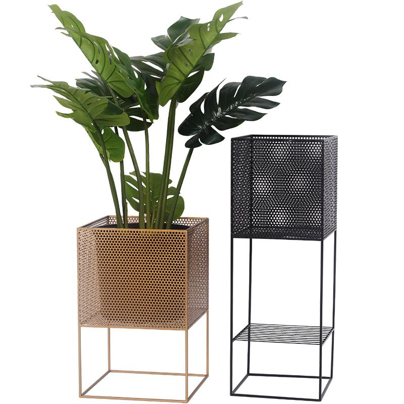 Isadora - Modern Iron Standing Box Planter - Nordic Side - 08-02, feed-cl0-over-80-dollars, feed-cl1-planters, modern-pieces, modern-planter-collection