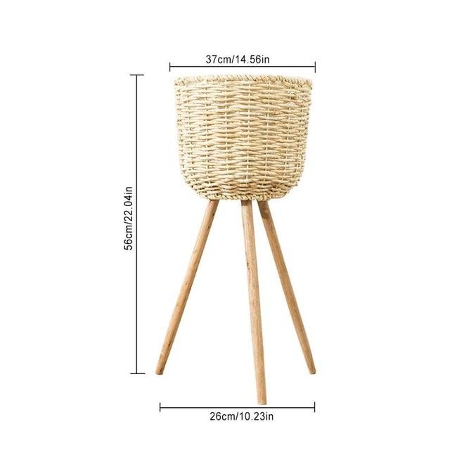 Ottilie - Handmade Bamboo Standing Basket - Nordic Side - 08-06, modern-farmhouse