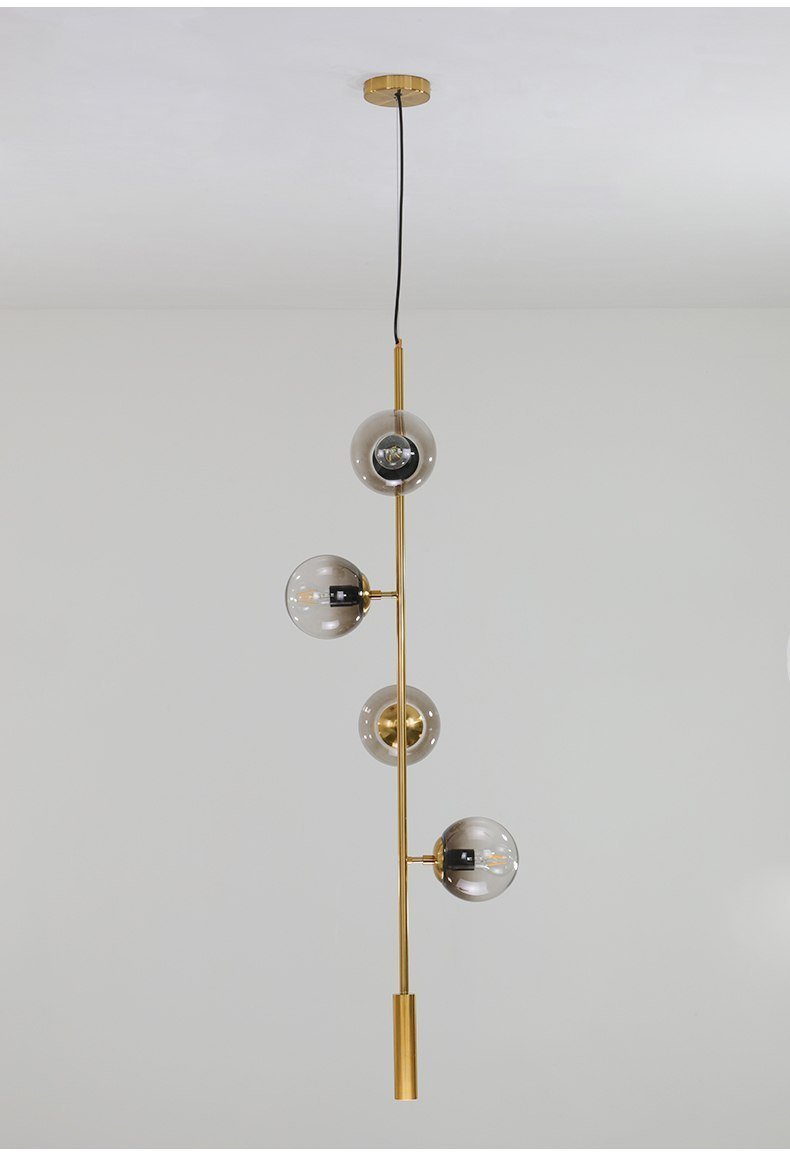 Round Glass Straight Pendant Light - Nordic Side - 