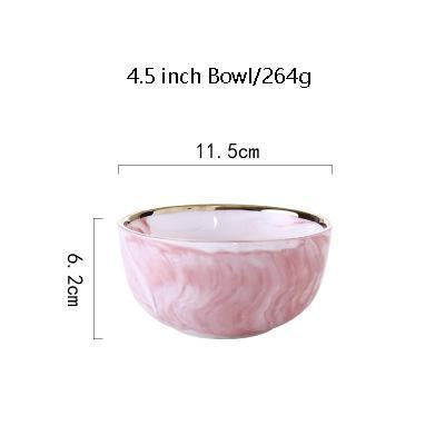 Pink Marble with Gold Rim Dinnerware - Nordic Side - 