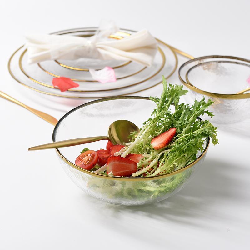 Gold Rim Transparent Plate - Nordic Side - 