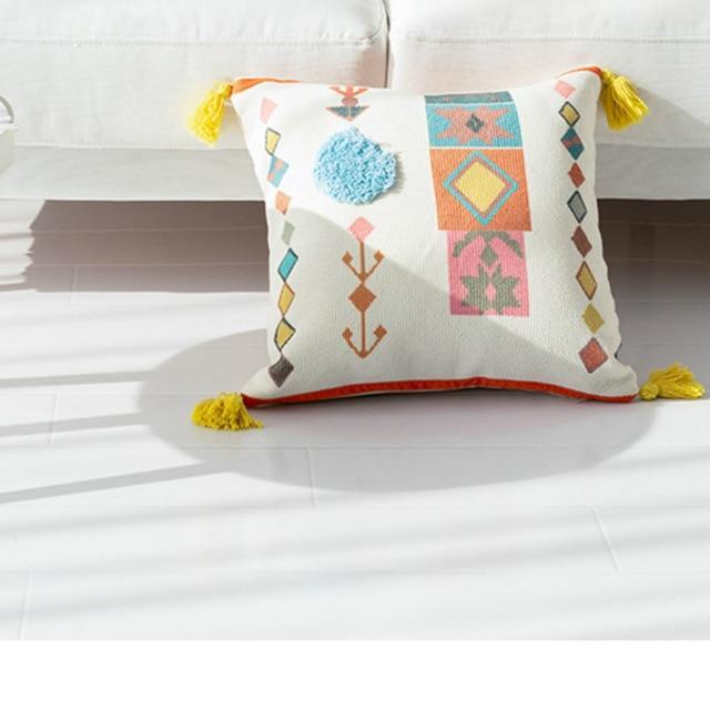 Morocan Geometry Embroidery Cushion - Nordic Side - 