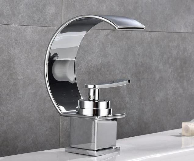 Blackwood - Waterfall Single Handle Faucet - Nordic Side - 09-11, bathroom, bathroom-collection, bathroom-faucet, fab-faucets, faucet, feed-cl0-over-80-dollars, kitchen, kitchen-faucet, moder