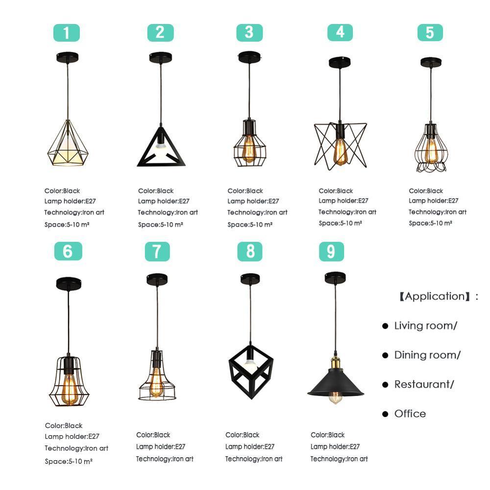 Modern Geometric Iron Pendant Light - Nordic Side - 