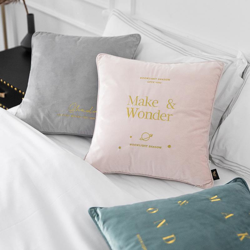 Velvet Cushions with Gold Letters - Nordic Side - 