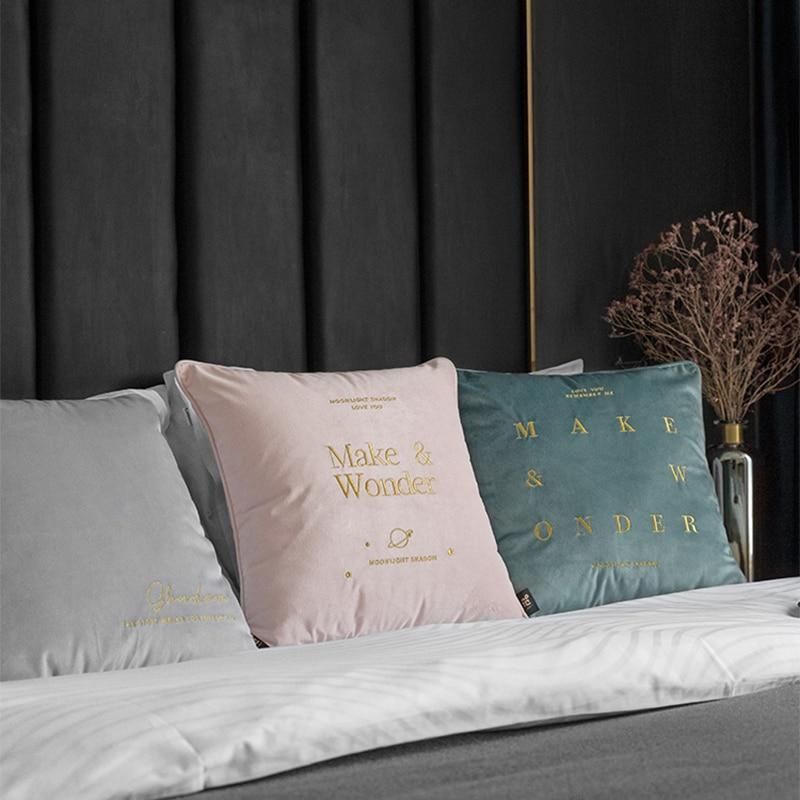 Velvet Cushions with Gold Letters - Nordic Side - 