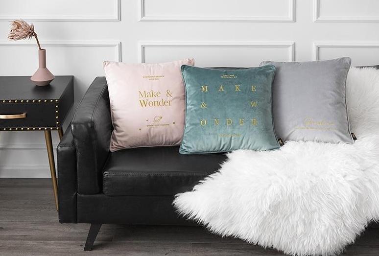 Velvet Cushions with Gold Letters - Nordic Side - 