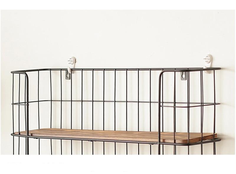 Iron & Wood Wall Storage Rack - Nordic Side - 