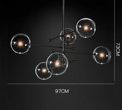 Modern Gold Chandelier with Glass - Nordic Side - 