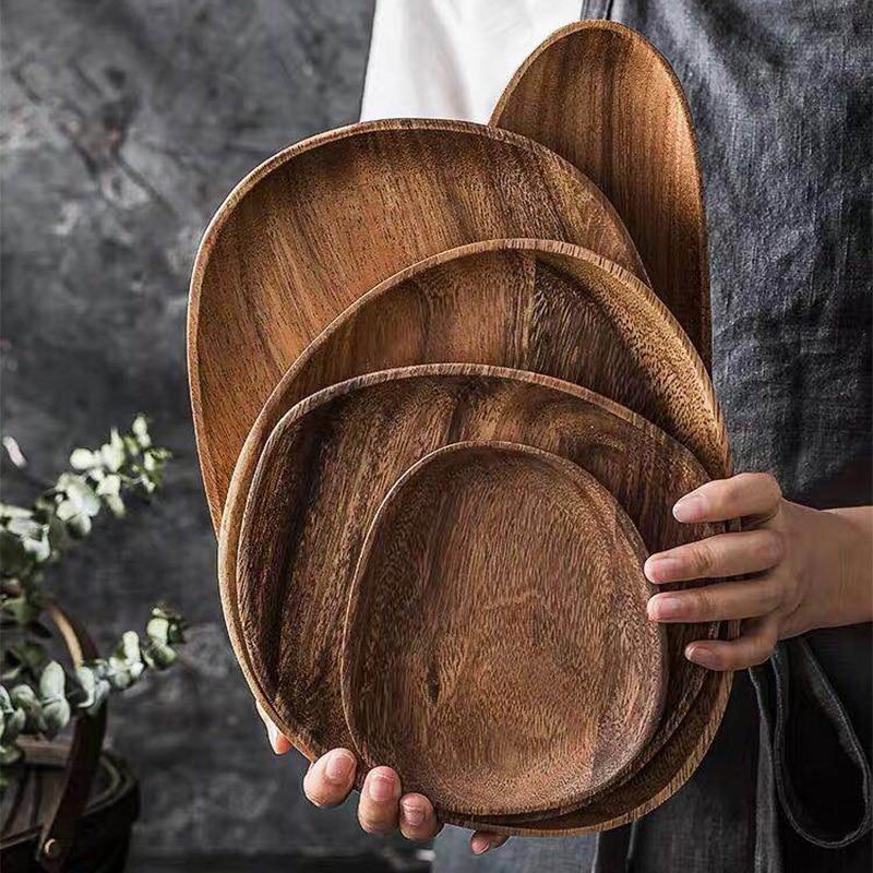 Acacia Wood Oval Plate - Nordic Side - 