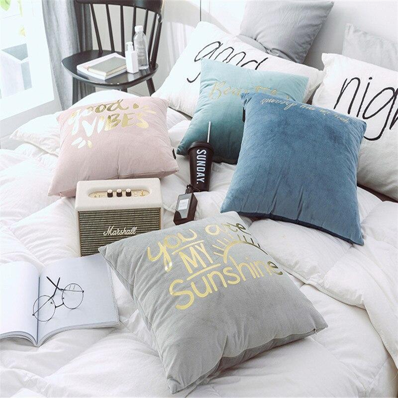 Velvet Cushions with Gold Letters - Nordic Side - 