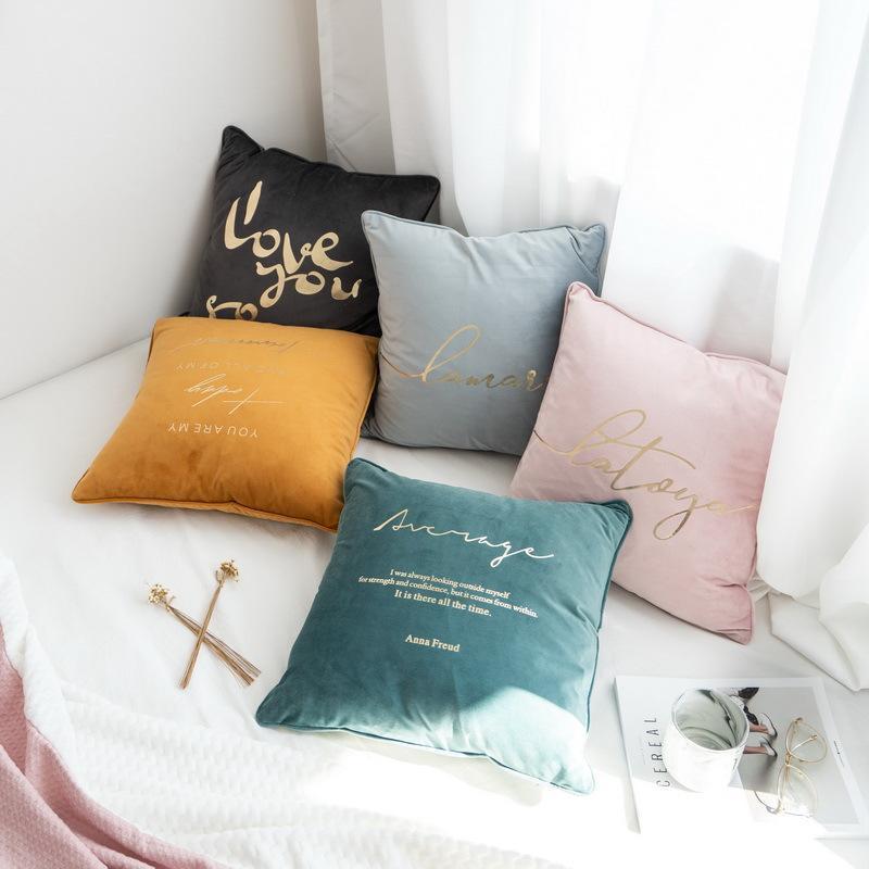 Velvet Cushions with Gold Letters - Nordic Side - 