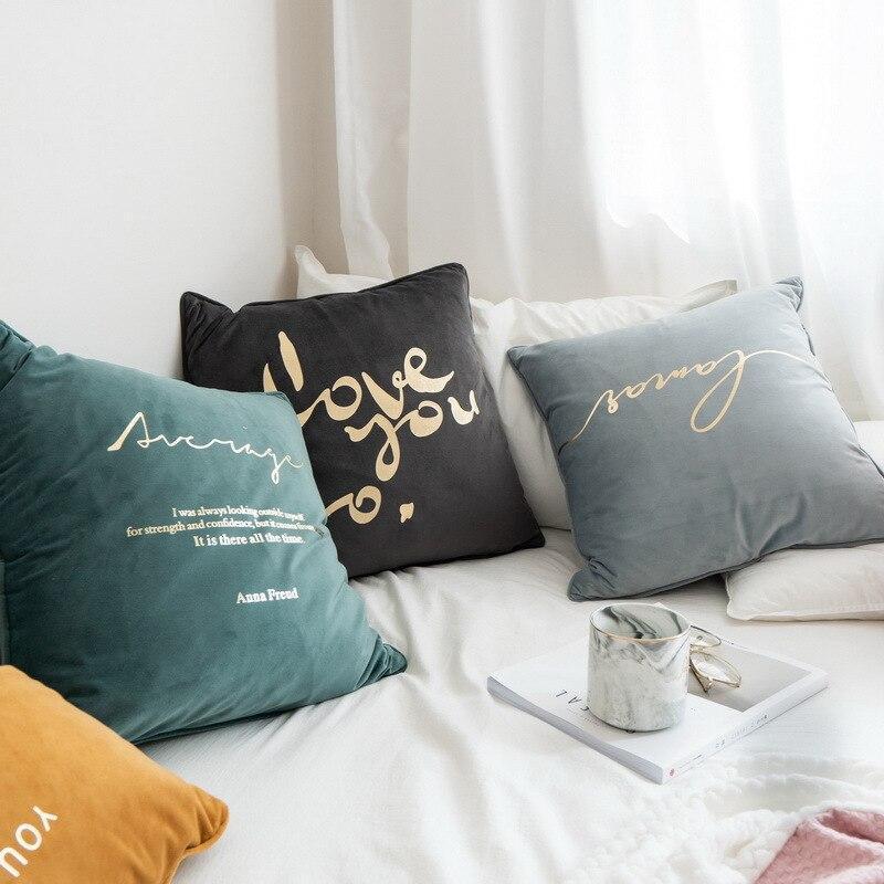 Velvet Cushions with Gold Letters - Nordic Side - 