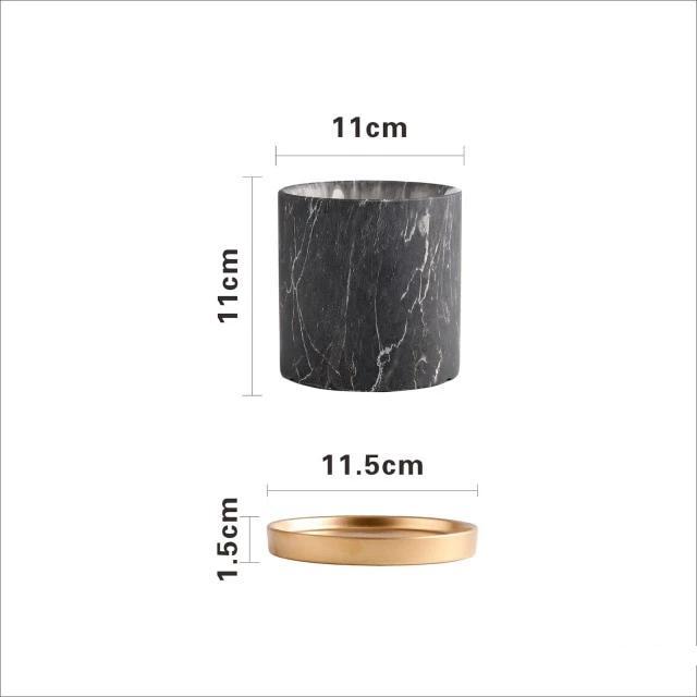 Dark Grey Marble Pot - Nordic Side - 