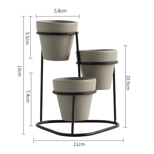 Elora - Modern 3 in 1 Pottery Planters - Nordic Side - Modern Planters