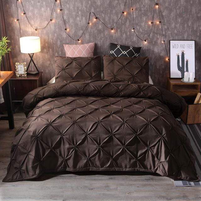 Pinch Pleat Duvet Cover Set - Nordic Side - bed, bedding, bis-hidden, duvet