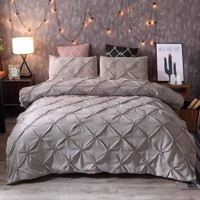 Pinch Pleat Duvet Cover Set - Nordic Side - Bed & Bath, cover, duvet, pinch, Set